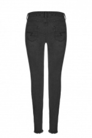  PUNK daily choker front broken holes super slim trousers Punk Rave OPK-132NCF/BK -  