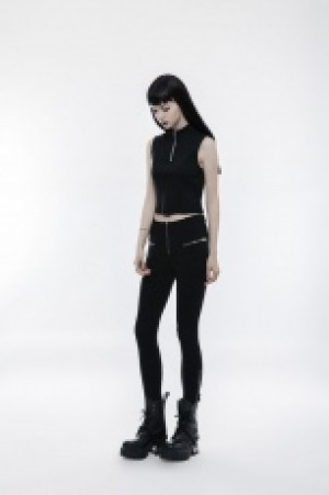  PUNK Metal Zipper Ankle-length Pants Punk Rave OPK-137XCF/BK -  