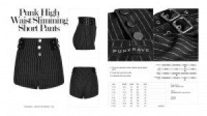  PUNK High Waist Slimming Short Pants -  8