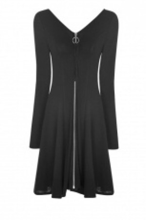  V Collar Sexy Woolen Dress /   -  1
