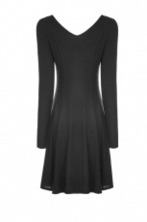  V Collar Sexy Woolen Dress /   -  3