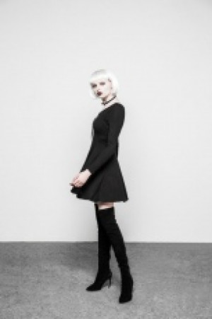  V Collar Sexy Woolen Dress /   -  6