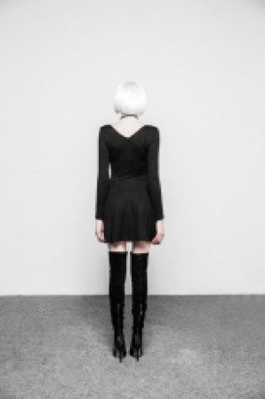  V Collar Sexy Woolen Dress /   -  5