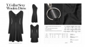  V Collar Sexy Woolen Dress /   -  8