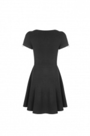  Square Collar Short Sleeve Knitted Dress -  3
