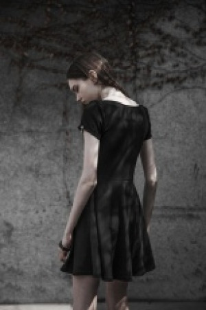  Square Collar Short Sleeve Knitted Dress -  5