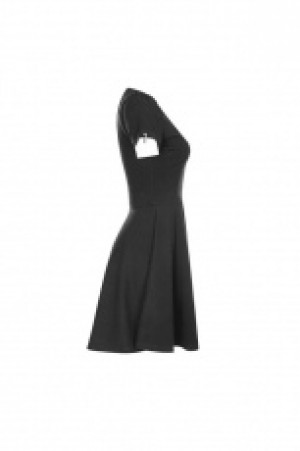  Square Collar Short Sleeve Knitted Dress -  2