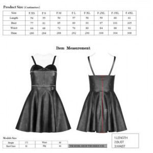  Zipper decorative sling PU dress Punk Rave OPQ-469LQF/BK -  