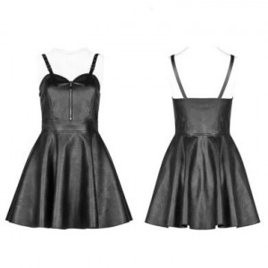  Zipper decorative sling PU dress Punk Rave OPQ-469LQF/BK -  