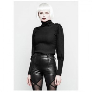  High Collar Court Sweater Punk Rave OYM-079TMF/BK -  