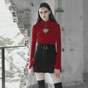  Punk Pleated Half-Skirt Punk Rave OPQ-465BQF/BK -  