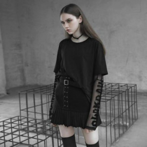  Punk Pleated Half-Skirt Punk Rave OPQ-465BQF/BK -  
