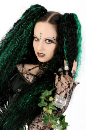     ZEENA Crimped Hair Pieces - Black/ Dark green - 