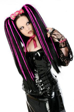    Hair Pieces PHOENIX - Black/Dark Pink - 