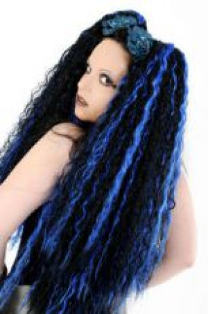     ZEENA Crimped Hair Pieces - Black/ Blue Headrazor ZEENA Crimped Hair Pieces - Black/ Blue -  