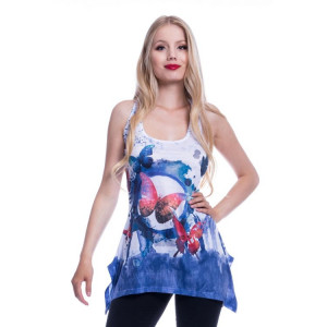  FLUTTER WAVES LACE PANEL VEST - 