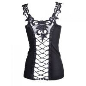  CROSS LACE VEST LADIES BLACK Innocent Lifestyle T-CLACE-B -  