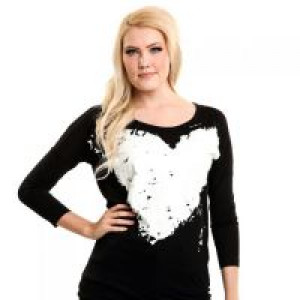  HEART LONGSLEEVE TOP LADIES BLACK Innocent Lifestyle T-HLSLEEVEOT-B -  