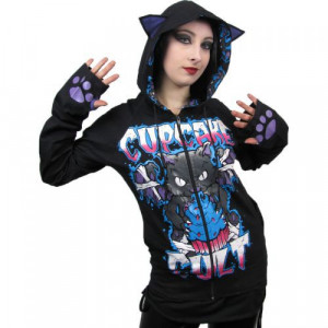   VAMP KITTY HOOD LADIES BLACK - 