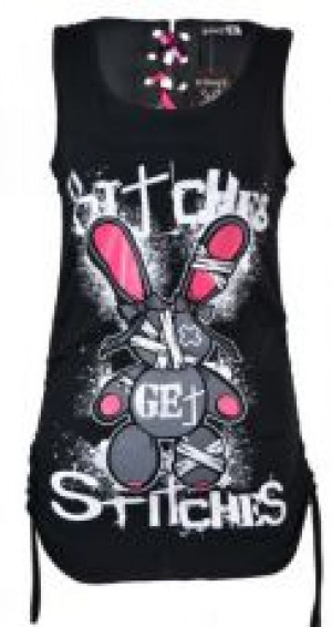 LB STITCHES VEST LADIES BLACK Evil Clothing 2245 -  