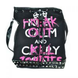  FREAK OUT BAG LADIES BLACK/PINK Evil Clothing 3032 -  