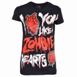  ZOMBIE HEARTS T LADIES BLACK Evil Clothing ZOMBIE HEARTS T LADIES BLACK -  