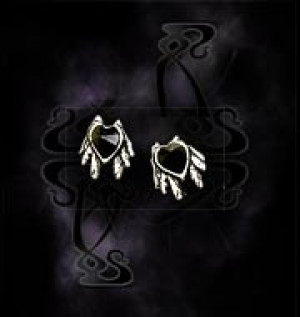  Black Heart Studs (pair) - 