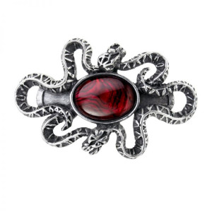  HH8 Pewter Hair Slide: Serpents Eye - 