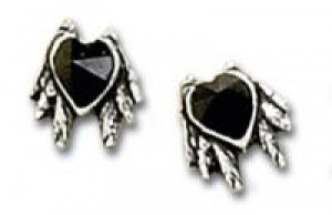  Black Heart Studs (pair) -  1