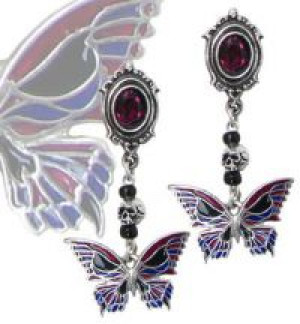 Death's-Head Butterfly Studs Alchemy Gothic E301 -  