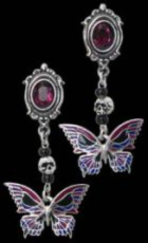 Death's-Head Butterfly Studs Alchemy Gothic E301 -  