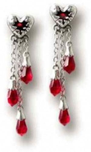  Bleeding Heart (studs; pair) Alchemy Gothic E272 -  