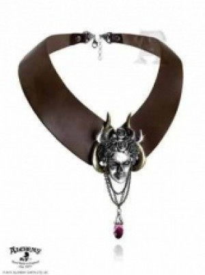  Apate's Duplicity Leather Choker Alchemy Gothic P675 -  
