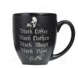  Black Coffee, Black Rose, Engraved Ceramic Mug Alchemy Gothic ALMUG3 -  