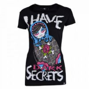  DARK SECRETS T LADIES BLACK Cupcake Cult LOCKED T-DSECRETS-B -  