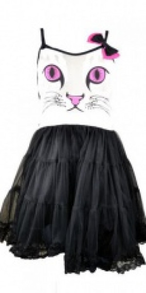  FELINE DRESS LADIES BLACK/PINK Cupcake Cult LOCKED D-FELINE-BP -  