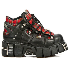 M.106T-C9 ITALI NEGRO TELA ESCOCESA ROJA TOWER NEGRO ACERO - 