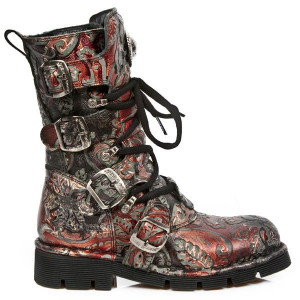  M.1473-S42 VINTAGE FLOWER ROJO, PLANING NEGRO SIN - 