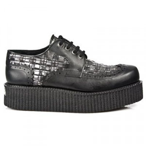  M.2414-C1 ITALI NEGRO TRENZADO BOX PLAMANE CREEPER NEGRO MAT - 