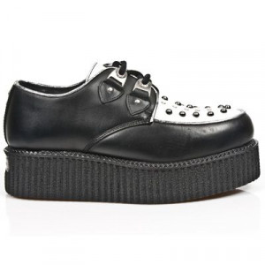  M.2416-C6 ITALI NEGRO NAPA BLANCA BOX PLANE CREEPER NEGRO - 