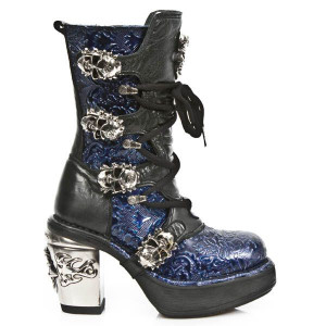  M.8366-S2 VINTAGE CHAROL AZUL, ROCK NEGRO, PLATAF. NRK SKULL - 