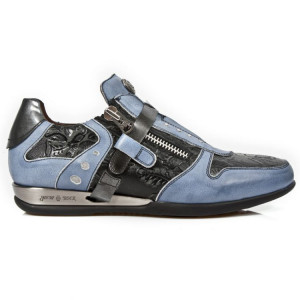  M.HY018-C8 BOX TALCO AZUL VINTAGE FLOWER NEGRO PULIK ACERO E - 