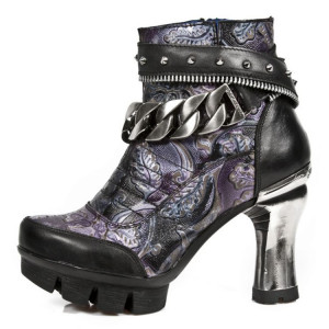 M.NEOPUNK002-C1 ITALI NEGRO VINTAGE FLOWER LILA NEOPUNK NEGR - 