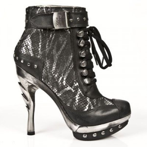  M.PUNK028-C1 ITALI NEGRO, PITON PLISADO NEGRO ACERO, PUNK GA - 