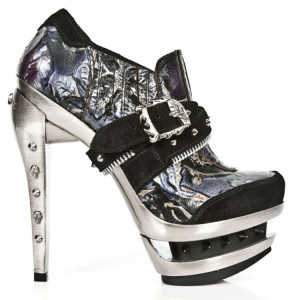  M.ROCK204-R1 VELOUR NEGRO VINTAGE FLOWER LILA ROCK ACERO - 