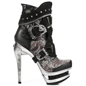  M.ROCK210-C1 VELOUR NEGRO VINTAGE FLOWER ROJO ROCK ACERO - 