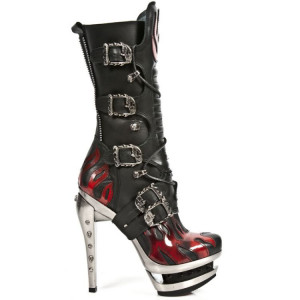  M.ROCK222-R2 ITALI NEGRO PULIK ROJO ROCK ACERO - 