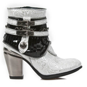  M.TX002-C10 VINTAGE FLOWER BLANCO PLATA CHAROL NEGRO TEXAS N - 
