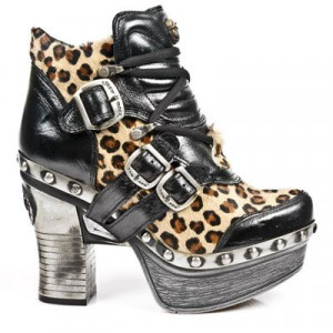  M.Z010-C9 NOMADA NEGRO PELO LEOPARDO PL ZUECO NEG ACERO T AC - 