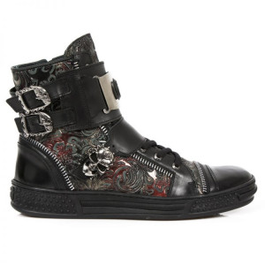  M.PS028-C3 RAW NEGRO ITALI NEGRO VINTAGE-2 FLOWER ROJO PISA - 
